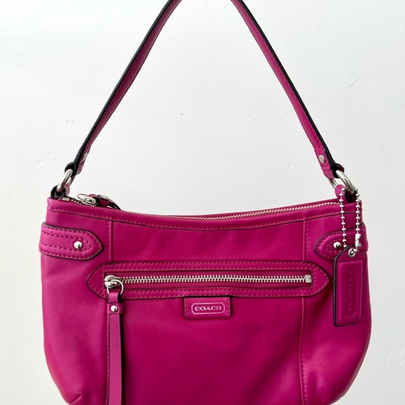 Coach Pink Leather Shoulder Bag with Silver Hardware - Picture 1 of 7